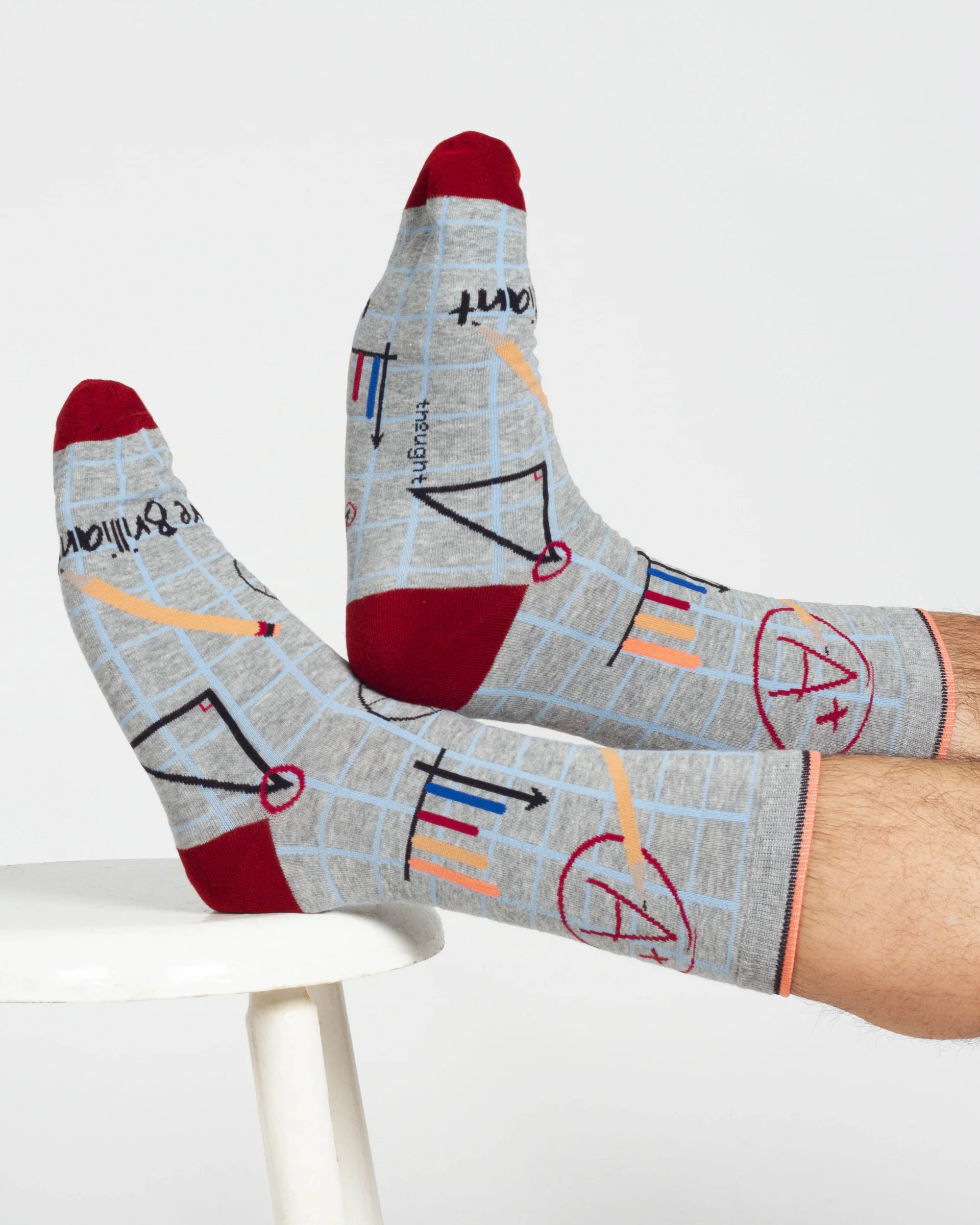 Mathematician Bamboo 2 Socks in a Bag - Grey/Navy - Flockneti