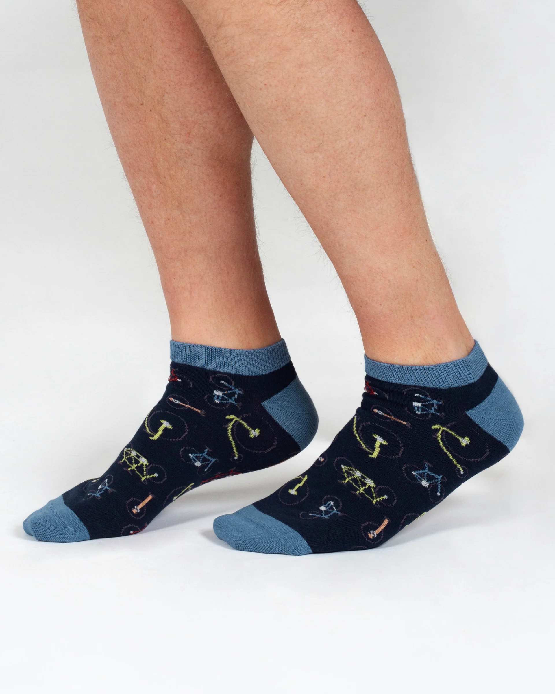 Bike Bamboo Trainer Socks - Navy - Flockneti
