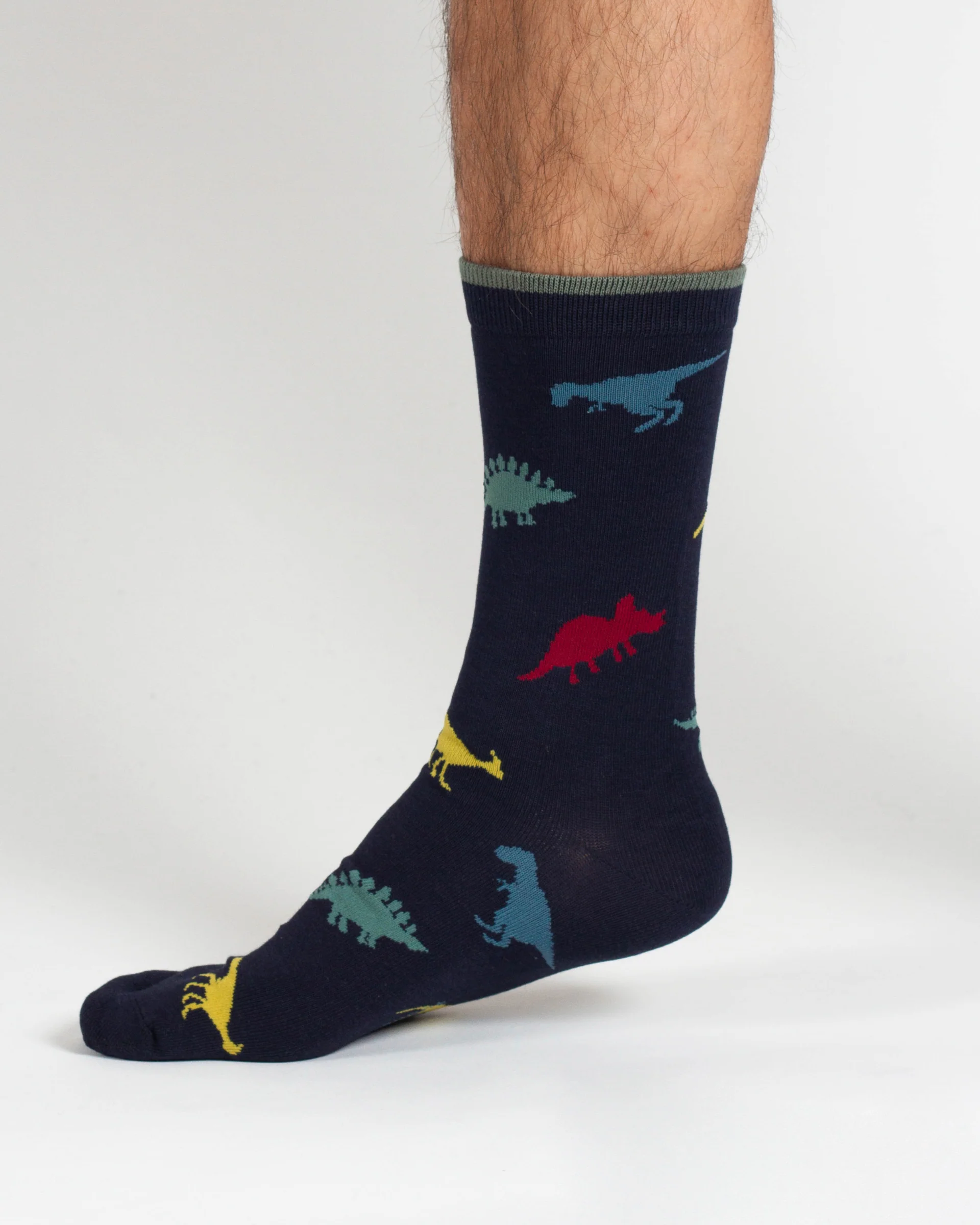 Dino Bamboo 2 Socks in a Bag - Green/Navy - Flockneti