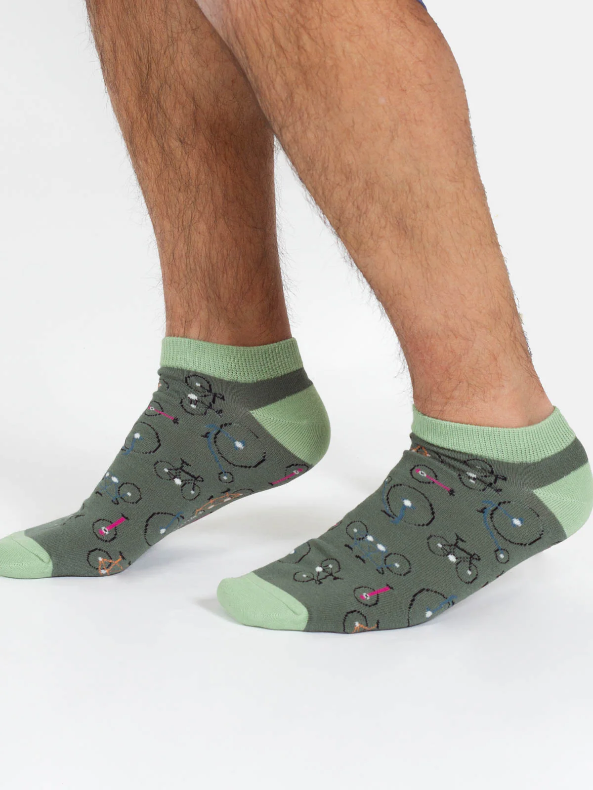 Bike Bamboo Trainer Socks - Green - Flockneti