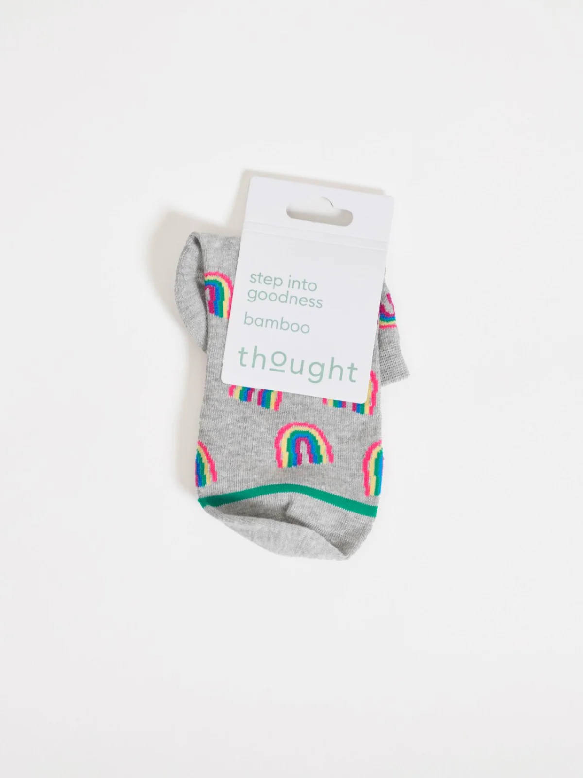 Rainbow Short Bamboo Ankle Socks - Grey Multi - Flockneti