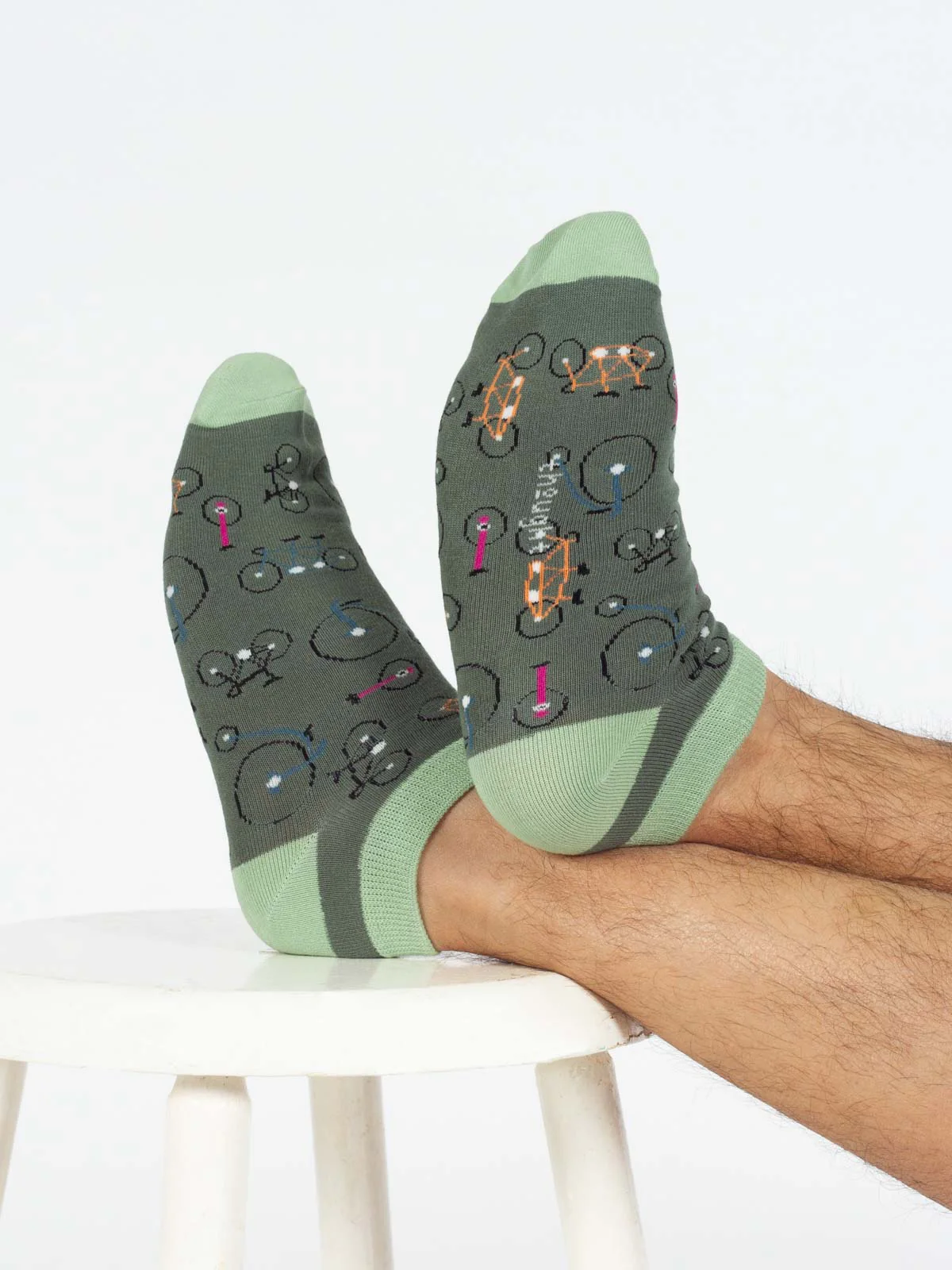 Bike Bamboo Trainer Socks - Green - Flockneti