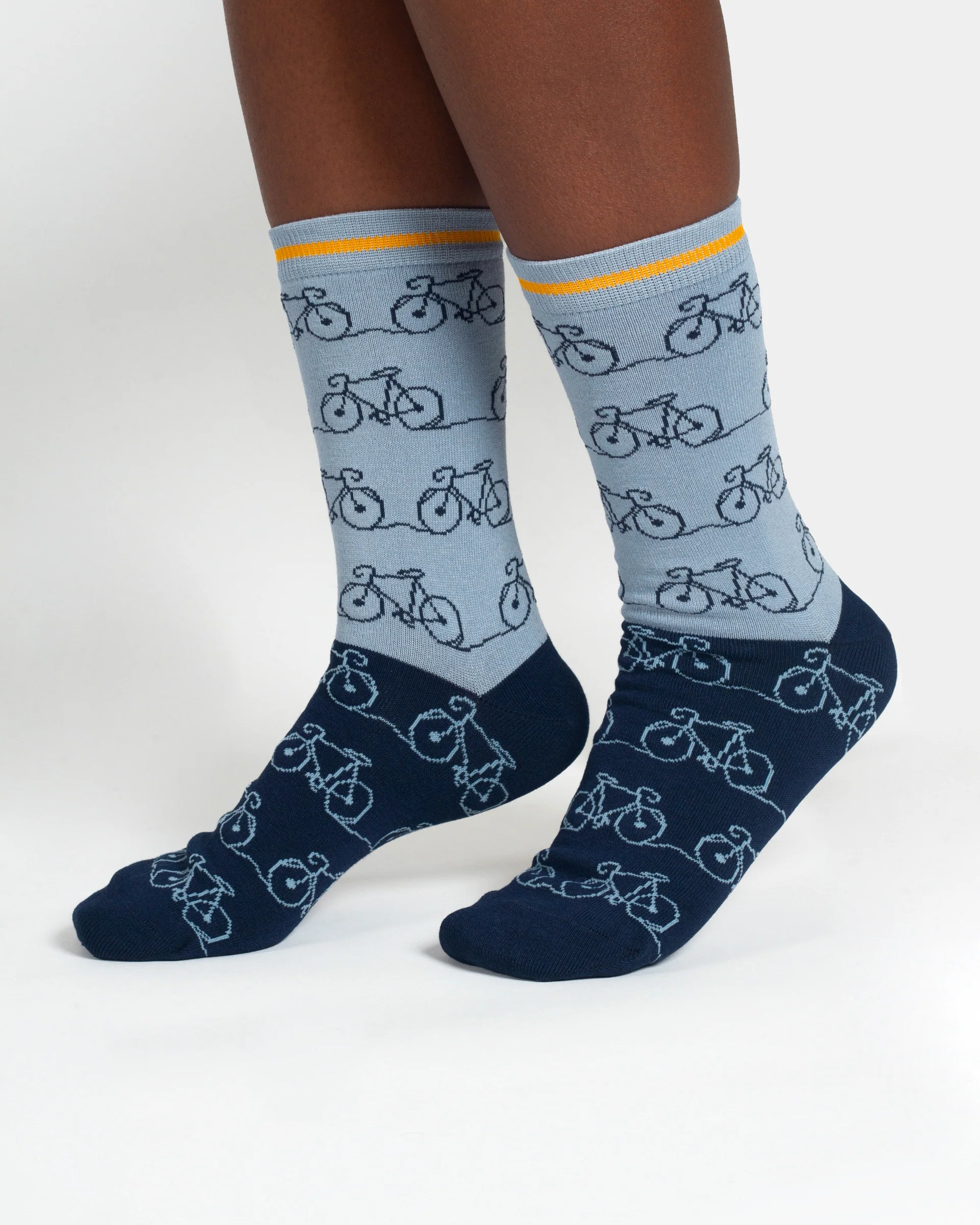 Bicycle Bamboo 3 Pack Socks - Blue/Yellow - Flockneti