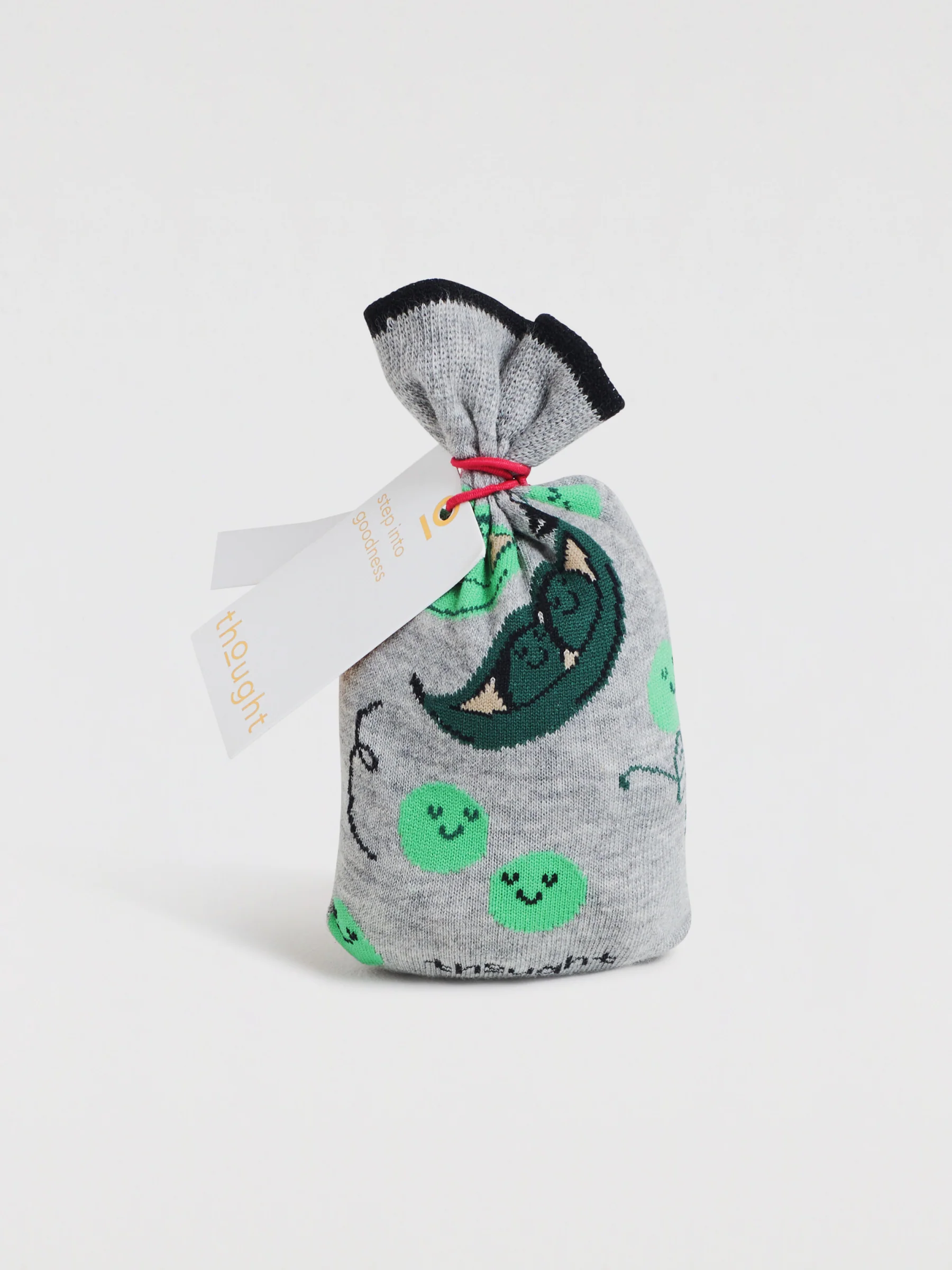 Peas In A Pod Bamboo Socks Gift Bag - Grey Marle - Flockneti