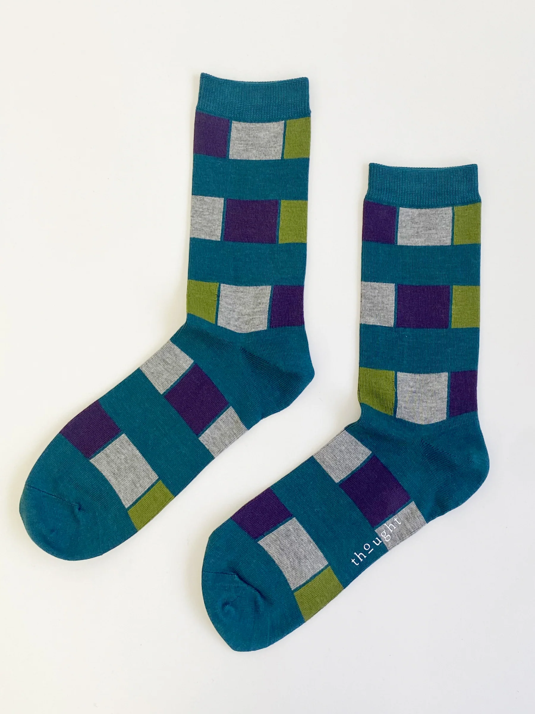 Geo Stripe Socks - Deep Teal - Flockneti