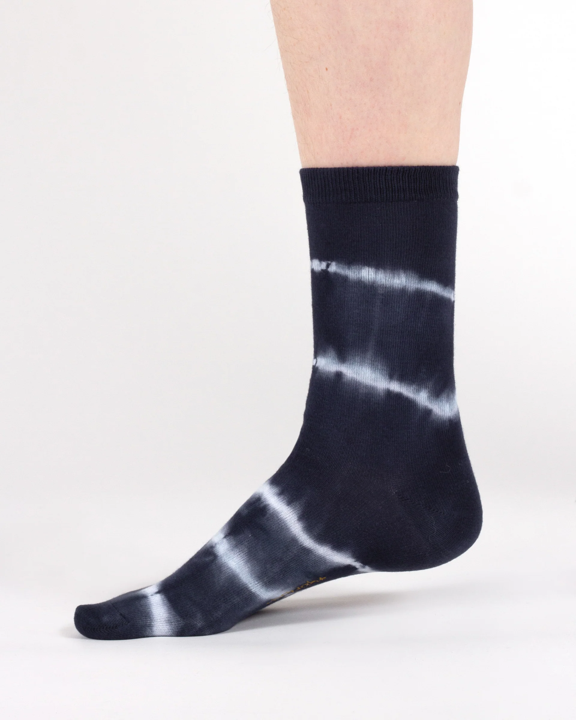Tie Dye Organic Cotton Crew Socks - Navy Cream - Flockneti