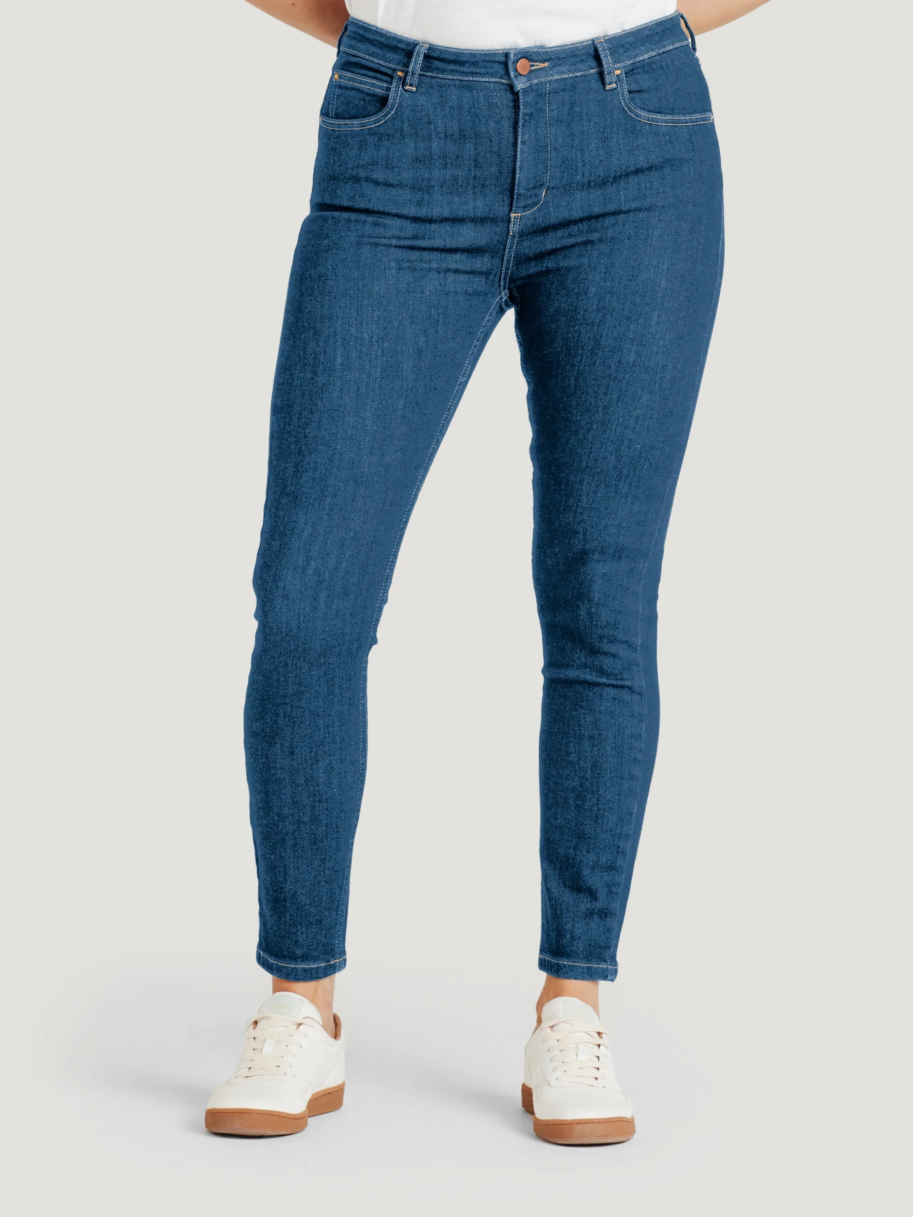 Essential Organic Cotton Skinny Jeans - Mid Blue - Flockneti