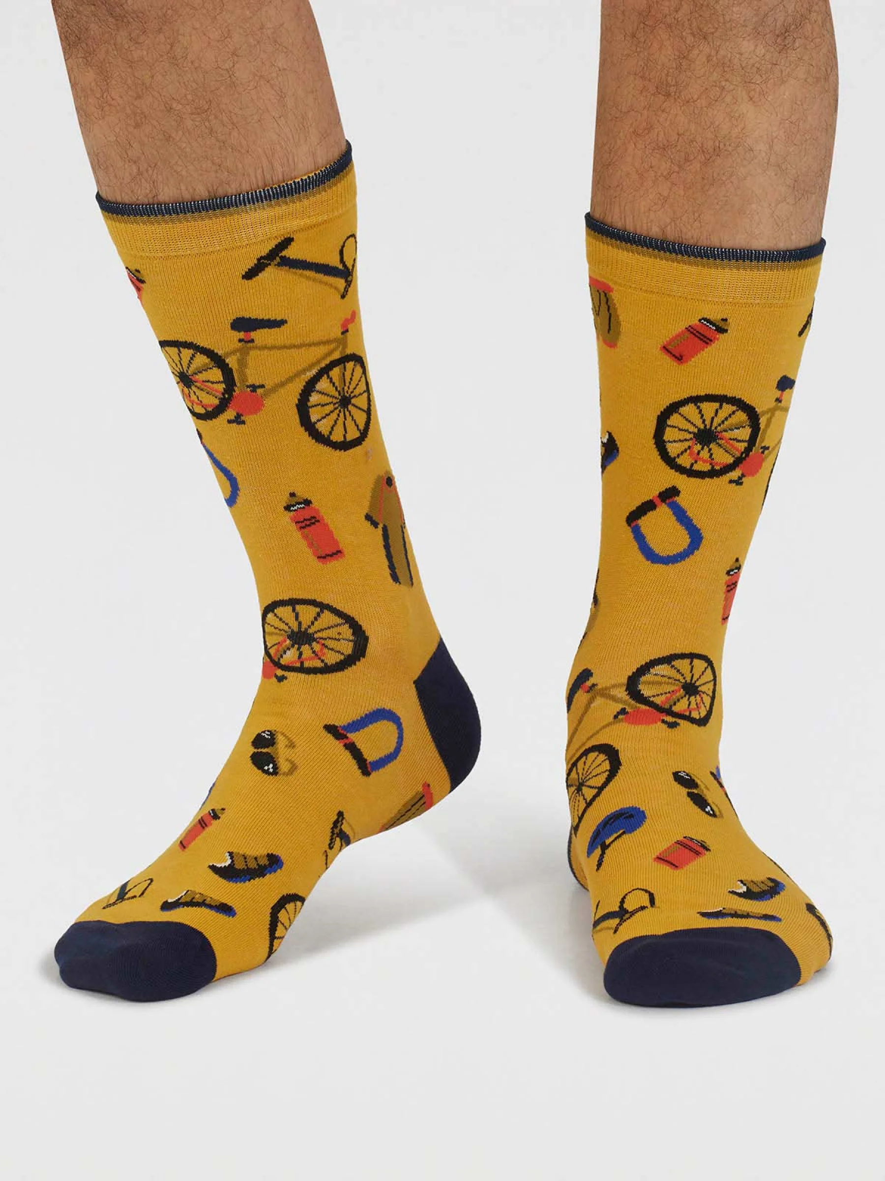 Griffen Bike Parts Organic Cotton Socks - Cumin Yellow - Flockneti