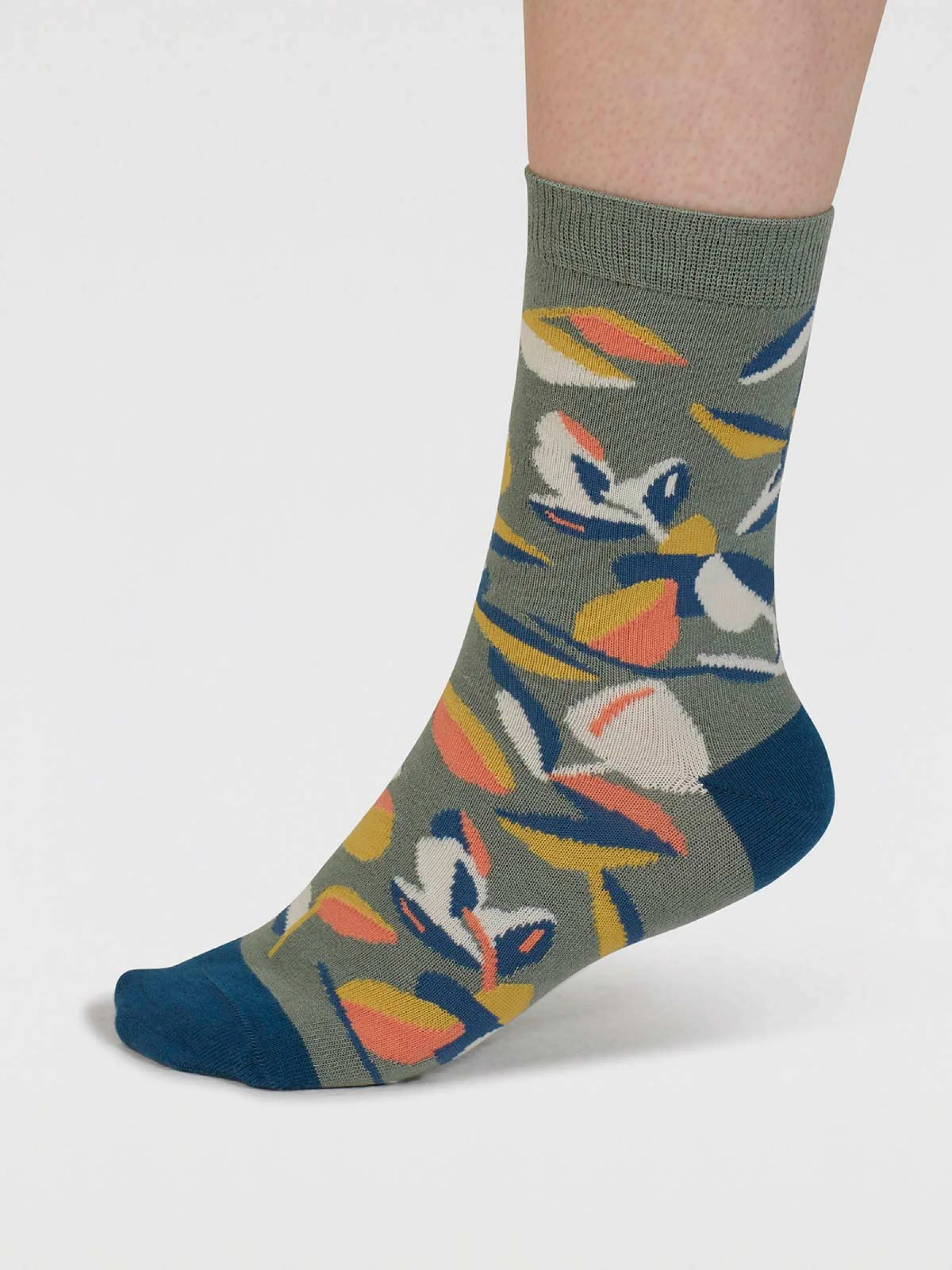 Flavia Floral Bamboo 4 Pack Sock Box - Multi - Flockneti