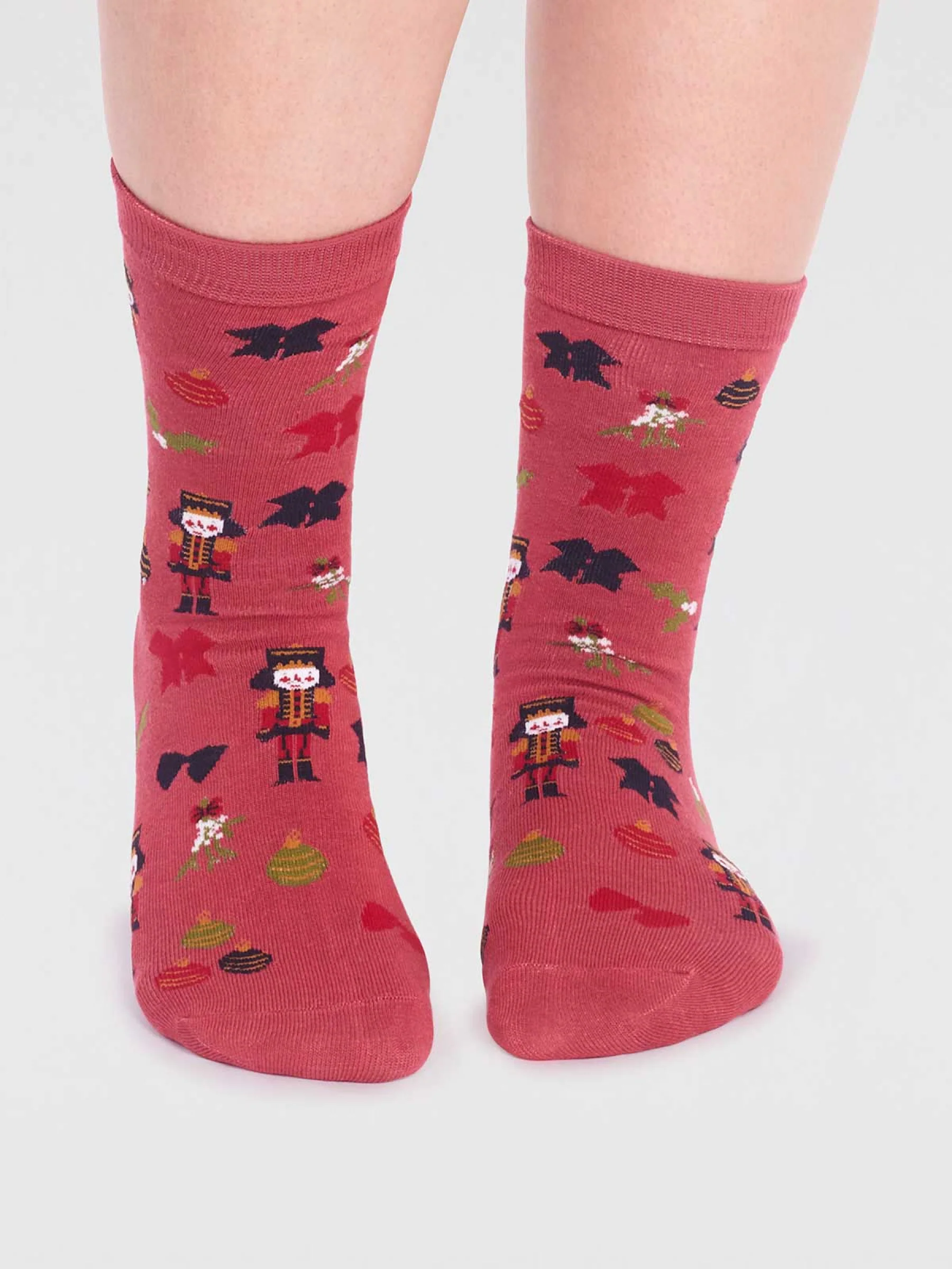 Clara Bamboo Nutcracker Sock - Brick Red - Flockneti