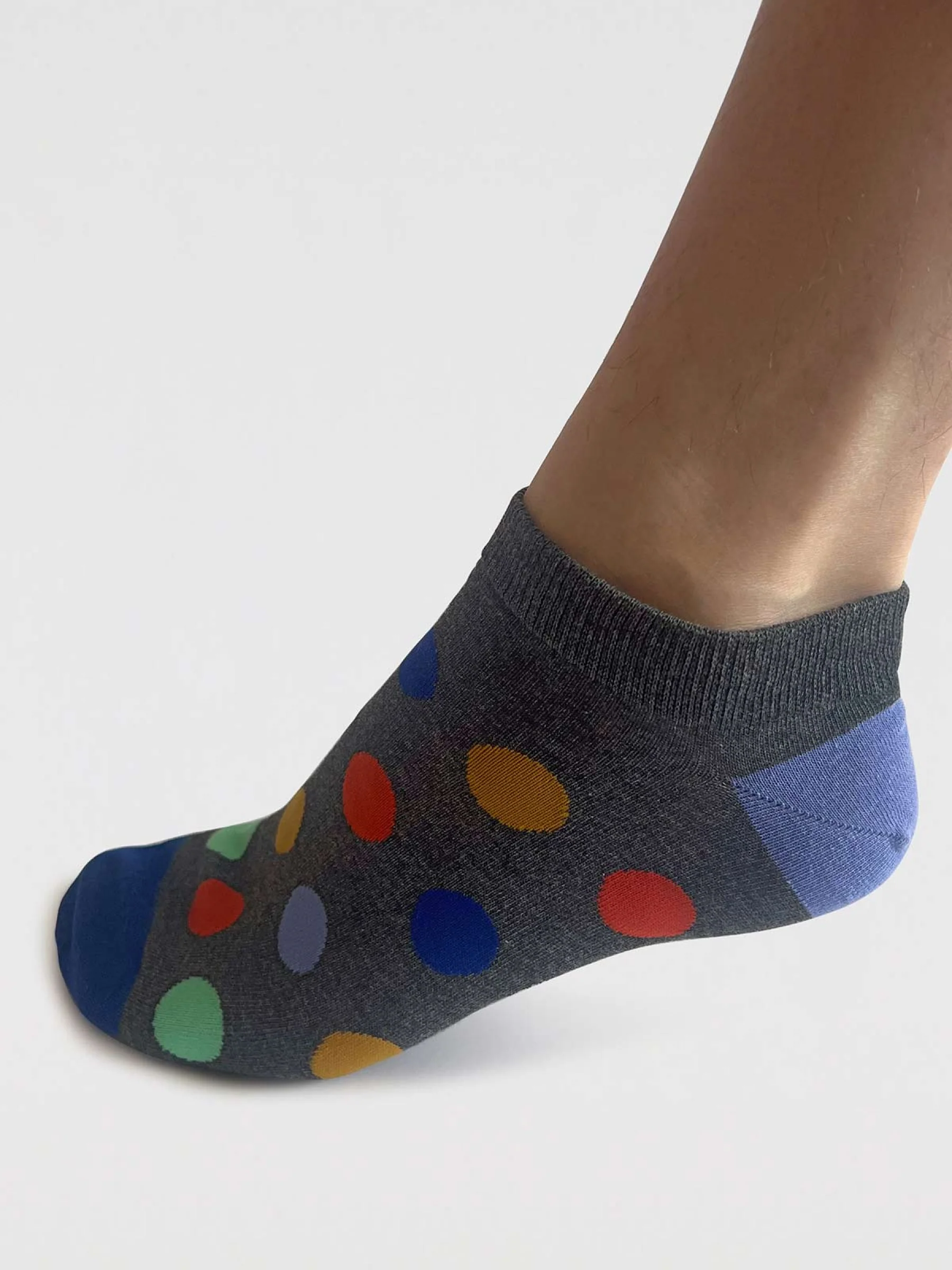 Mens Griffin Pattern Organic Cotton Trainer Socks - Cobalt Blue - Flockneti