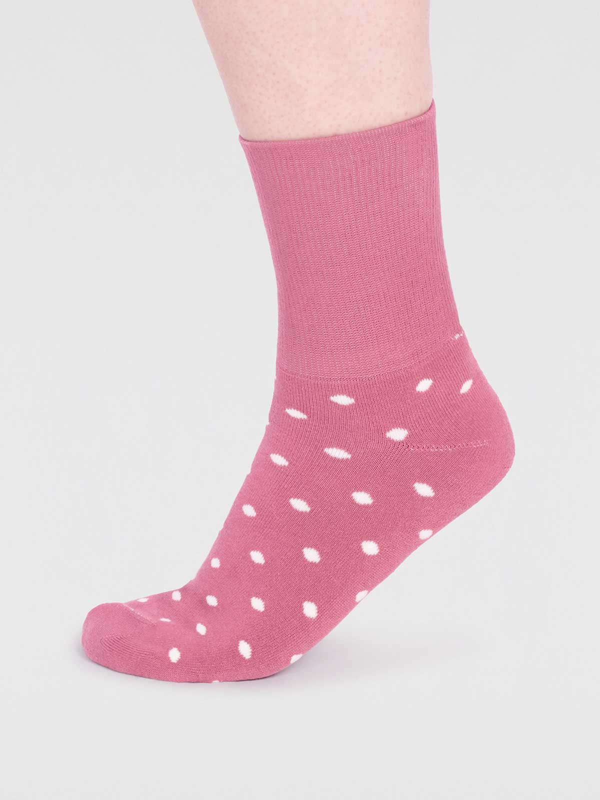 Amara Organic Cotton Spot Walker Socks - Dusty Rose Pink - Flockneti
