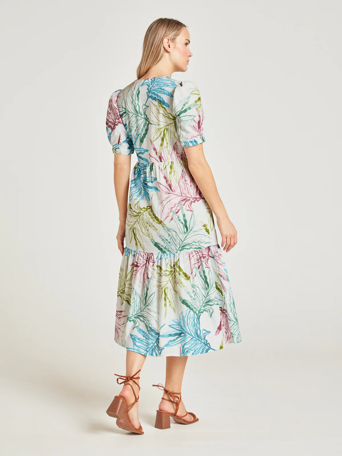 Laurel Hemp Watercolour Wrap Dress - Multi - Flockneti