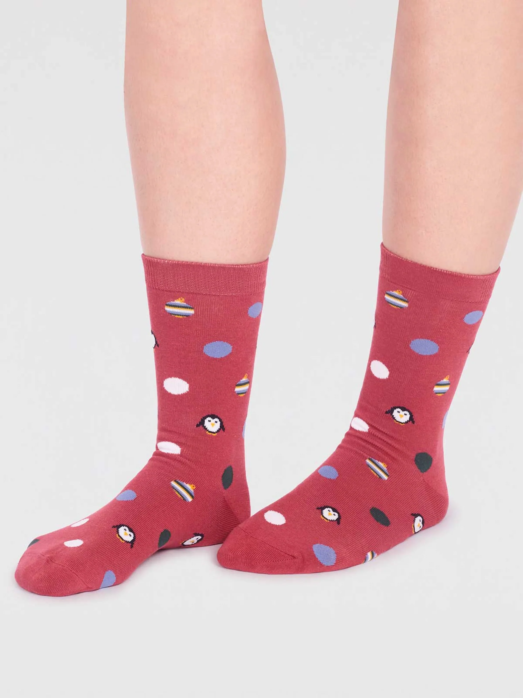 Neva Bamboo Penguin Sock - Brick Red - Flockneti