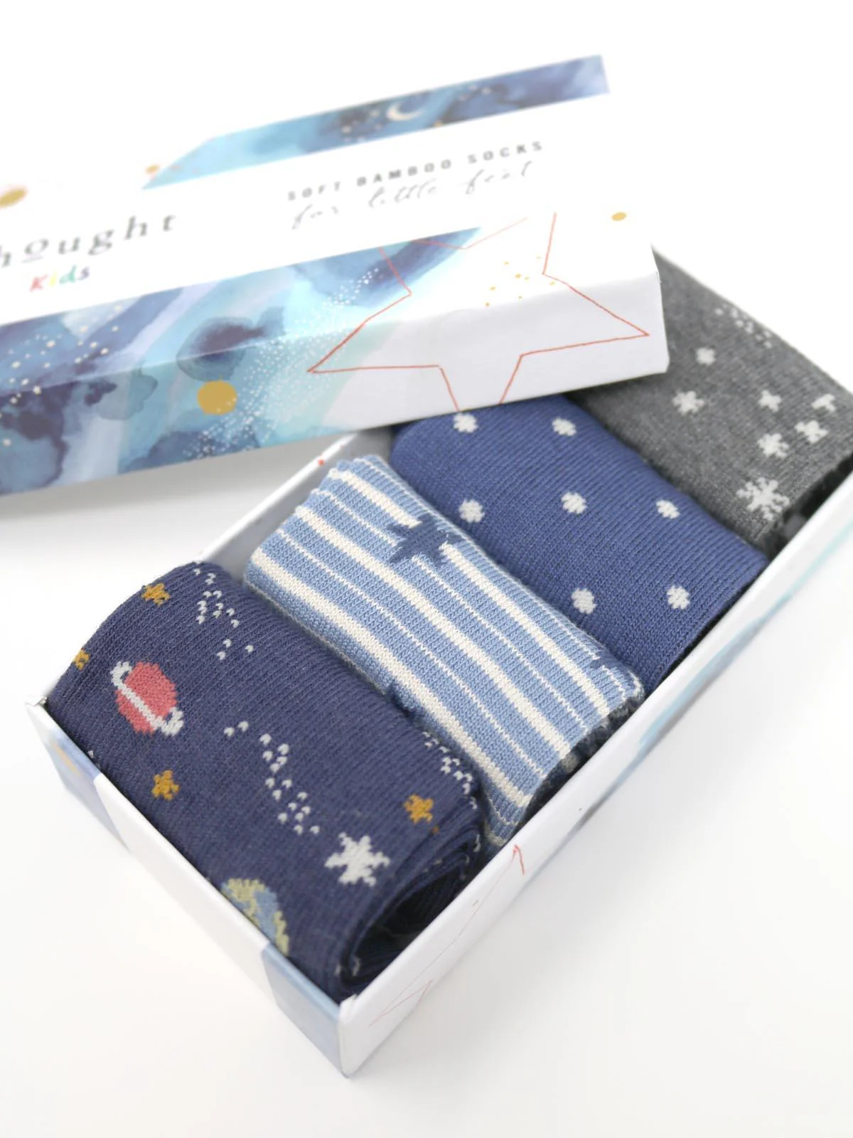 Twinkle Bamboo Baby Night Sky 4 Socks Gift Box - Flockneti