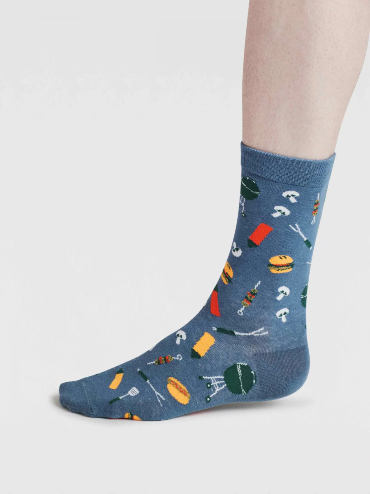 King Of The Grill Organic Cotton Sock - Dusty Blue - Flockneti