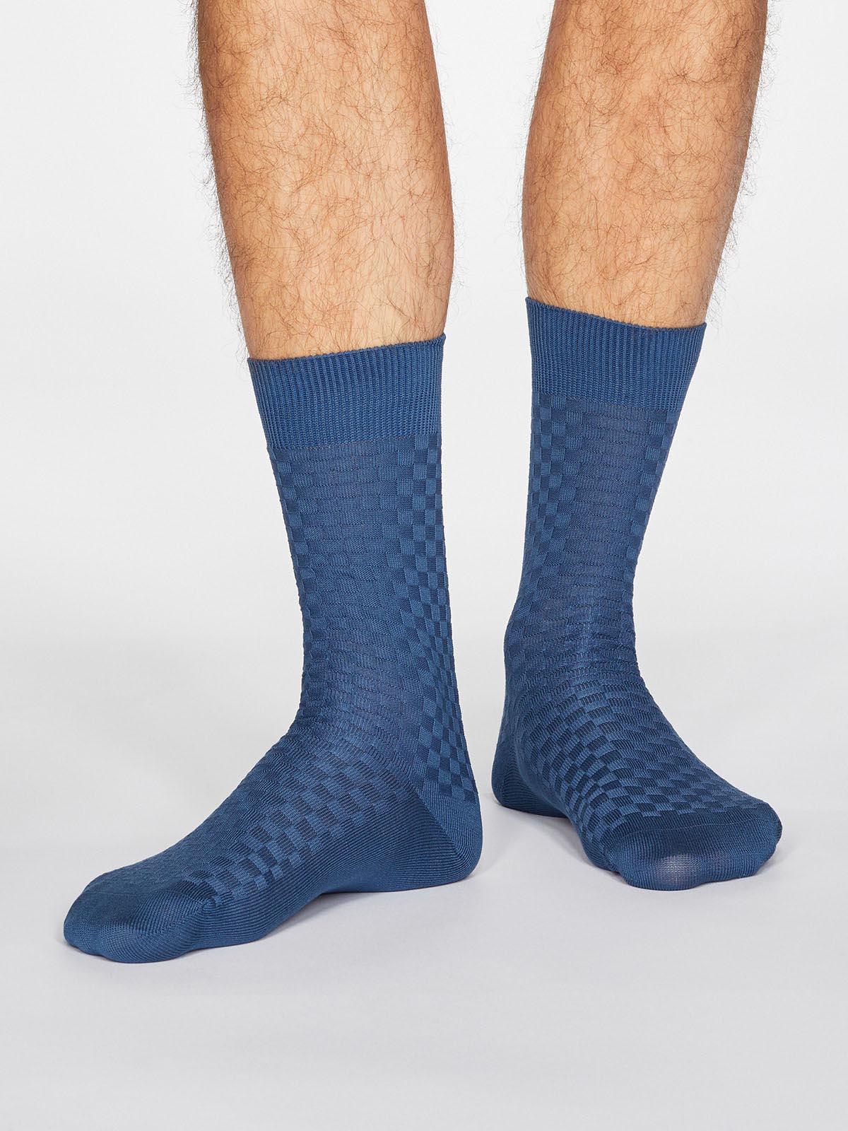 Cameron Dress Socks - Denim Blue - Flockneti