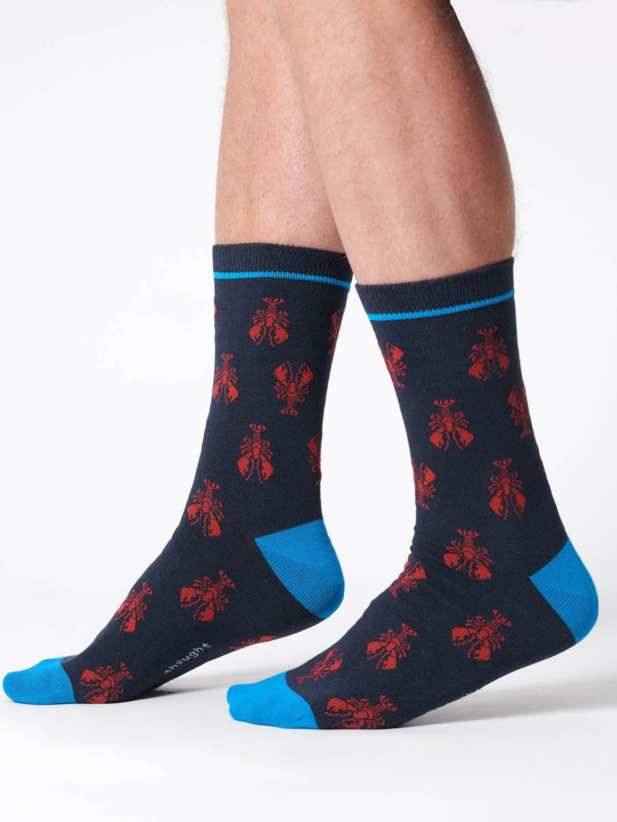 Mens Lobster Bamboo Socks - Indigo Blue - Flockneti