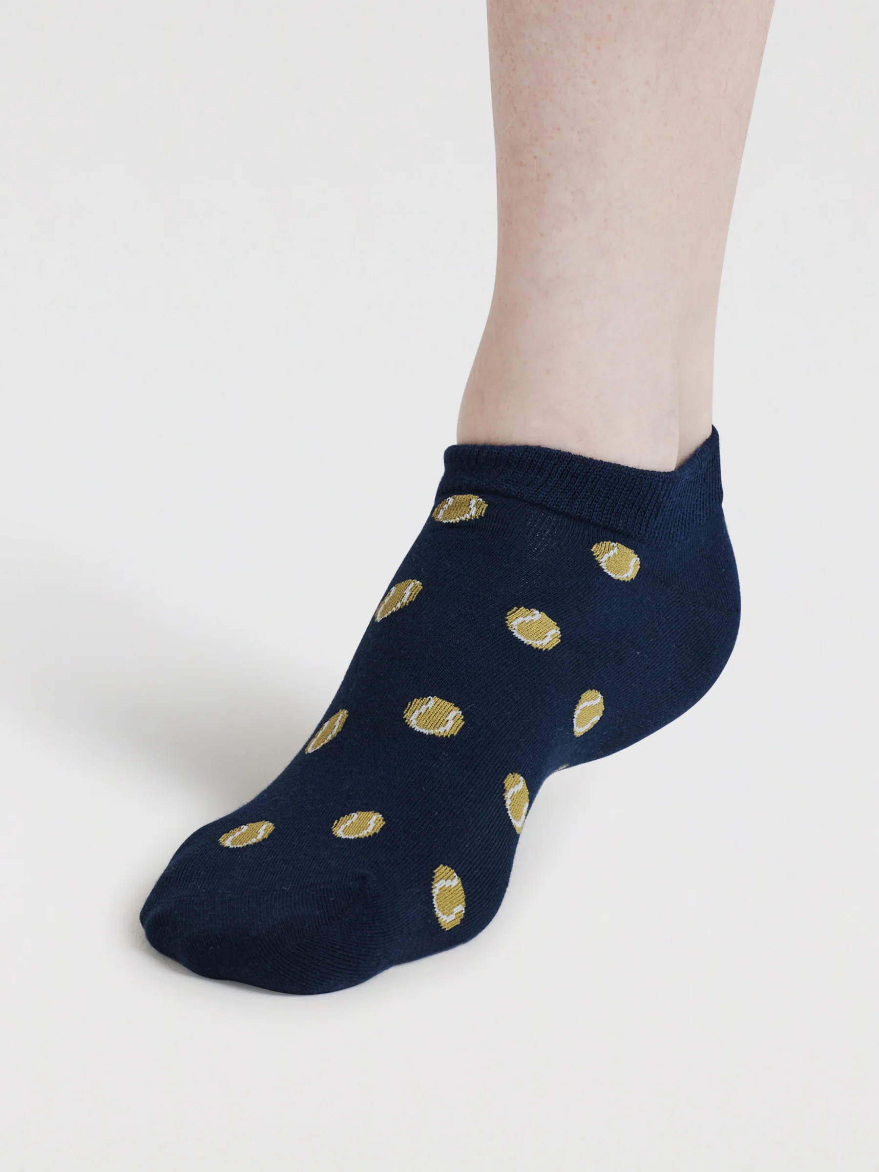 Mens Parker Sport Organic Cotton Trainer Socks - Navy - Flockneti