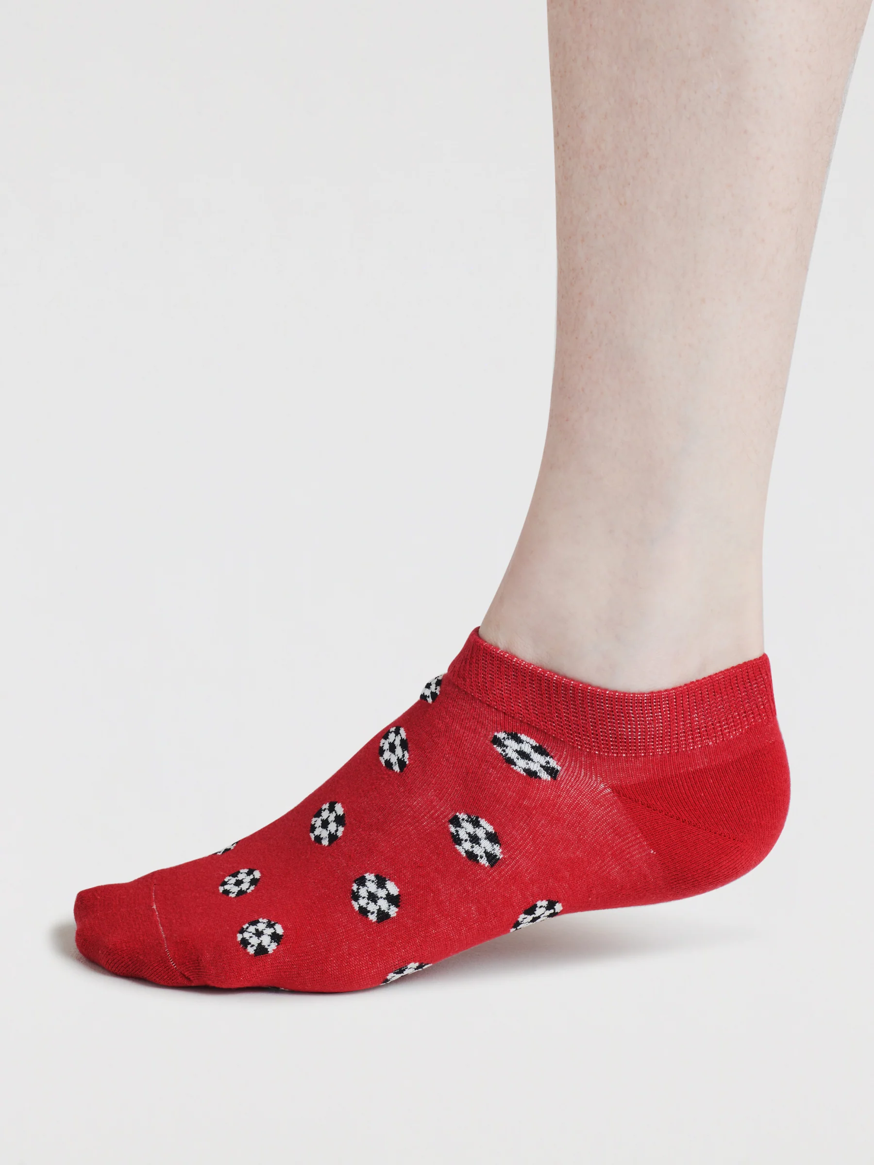 Mens Parker Sport Organic Cotton Trainer Socks - Clay Red - Flockneti