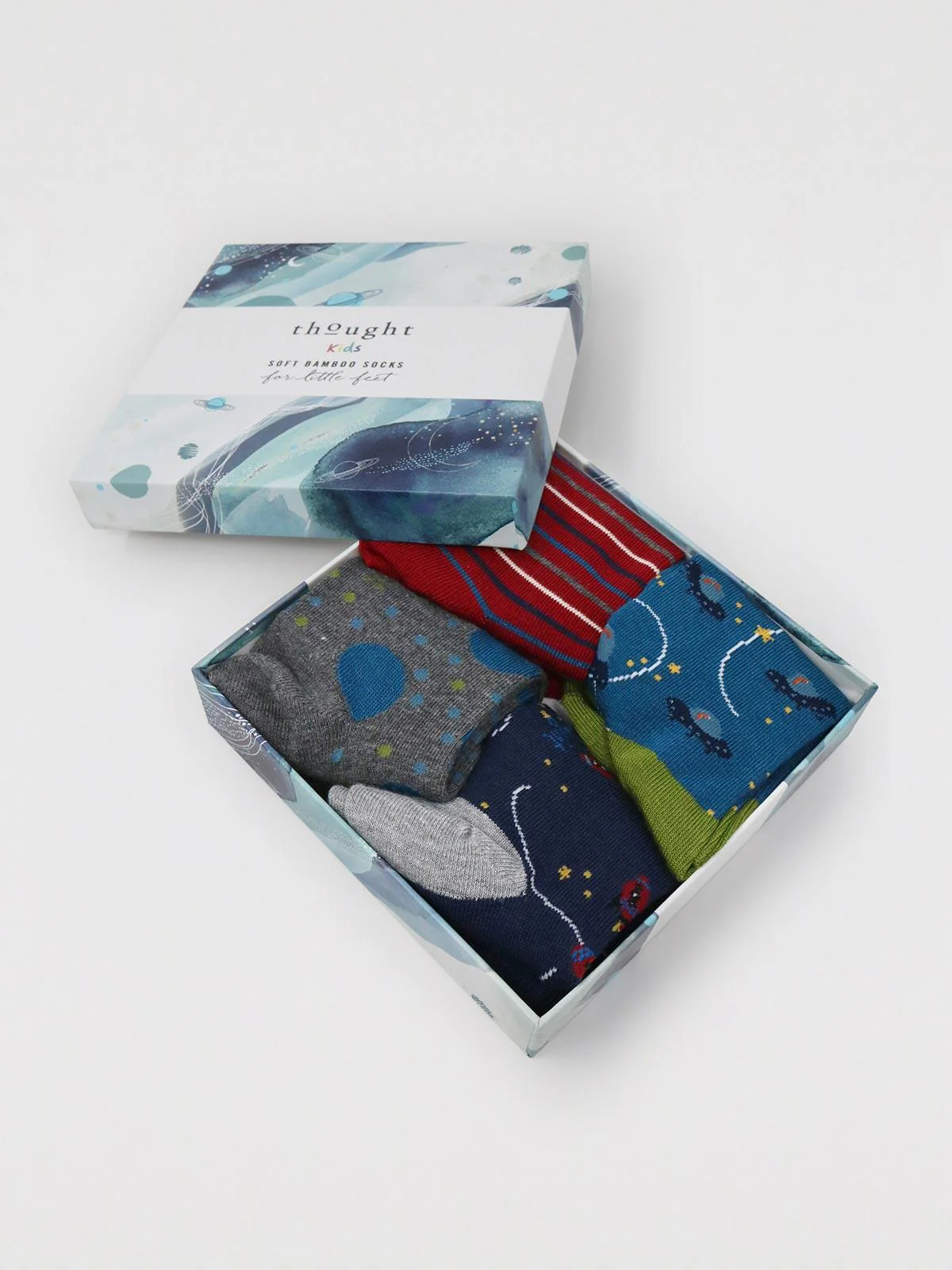Franky Space Kids Bamboo 4 Sock Gift Box - Flockneti