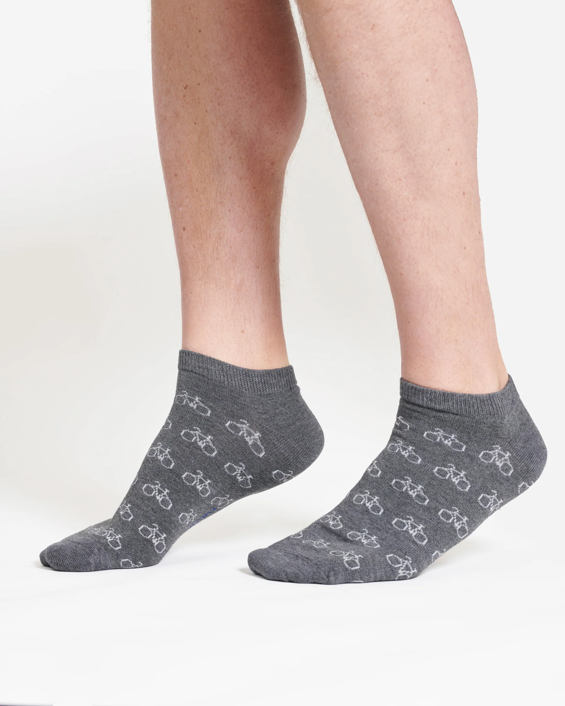 Bicycle Bamboo Trainer Socks - Grey - Flockneti
