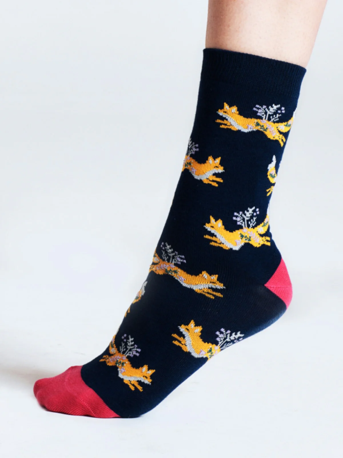 Bess Fox Bamboo Socks - Navy - Flockneti
