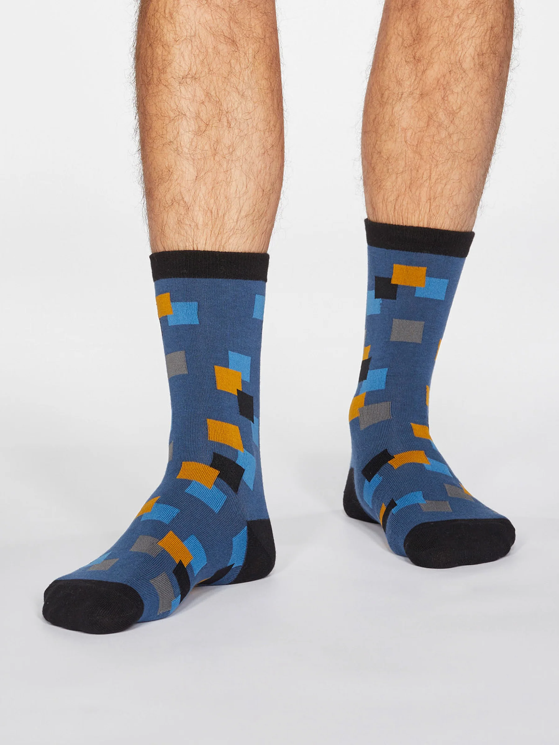 Evan Square Socks - Denim Blue - Flockneti