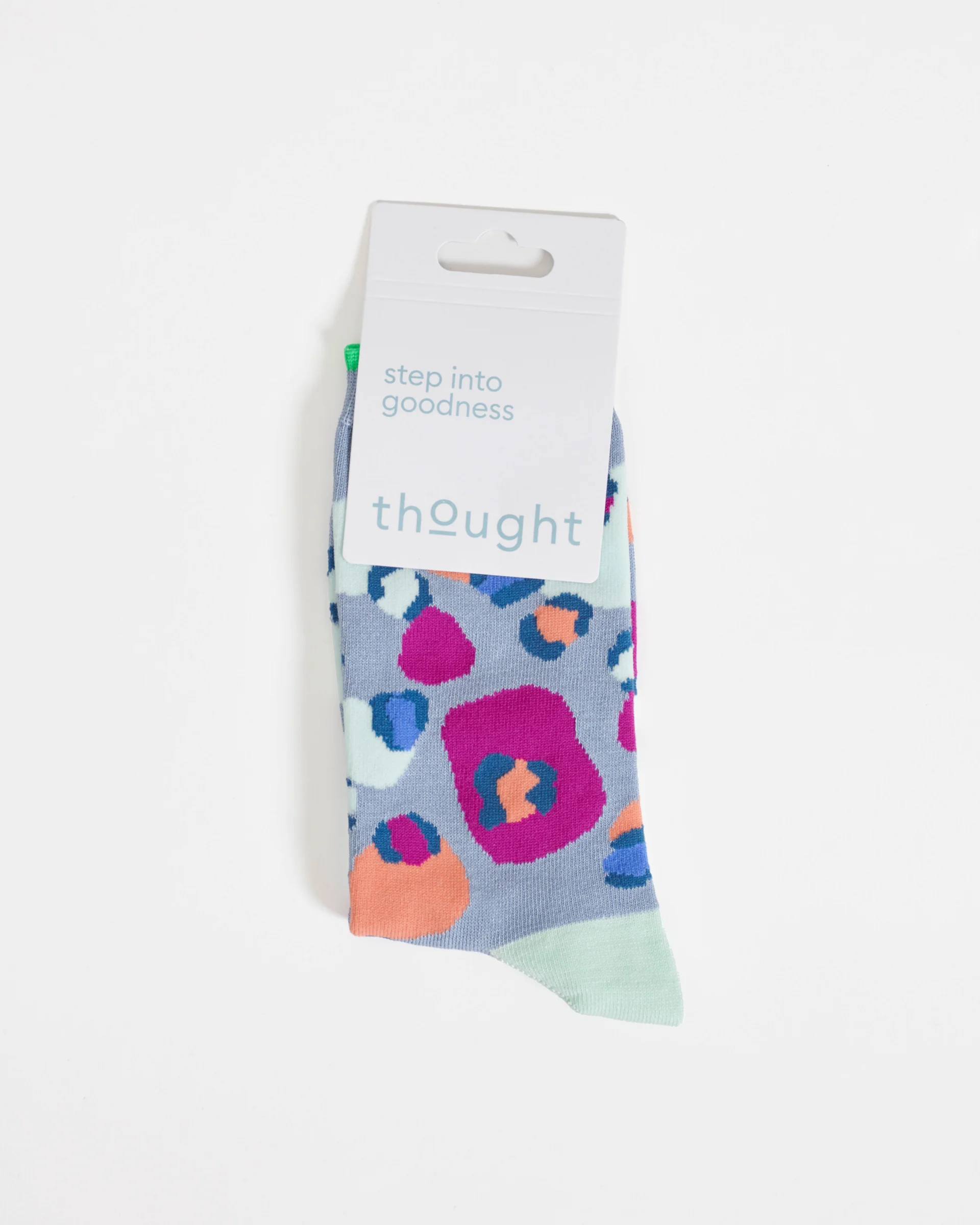 Multi Leopard Print Organic Cotton Socks - Light Blue - Flockneti