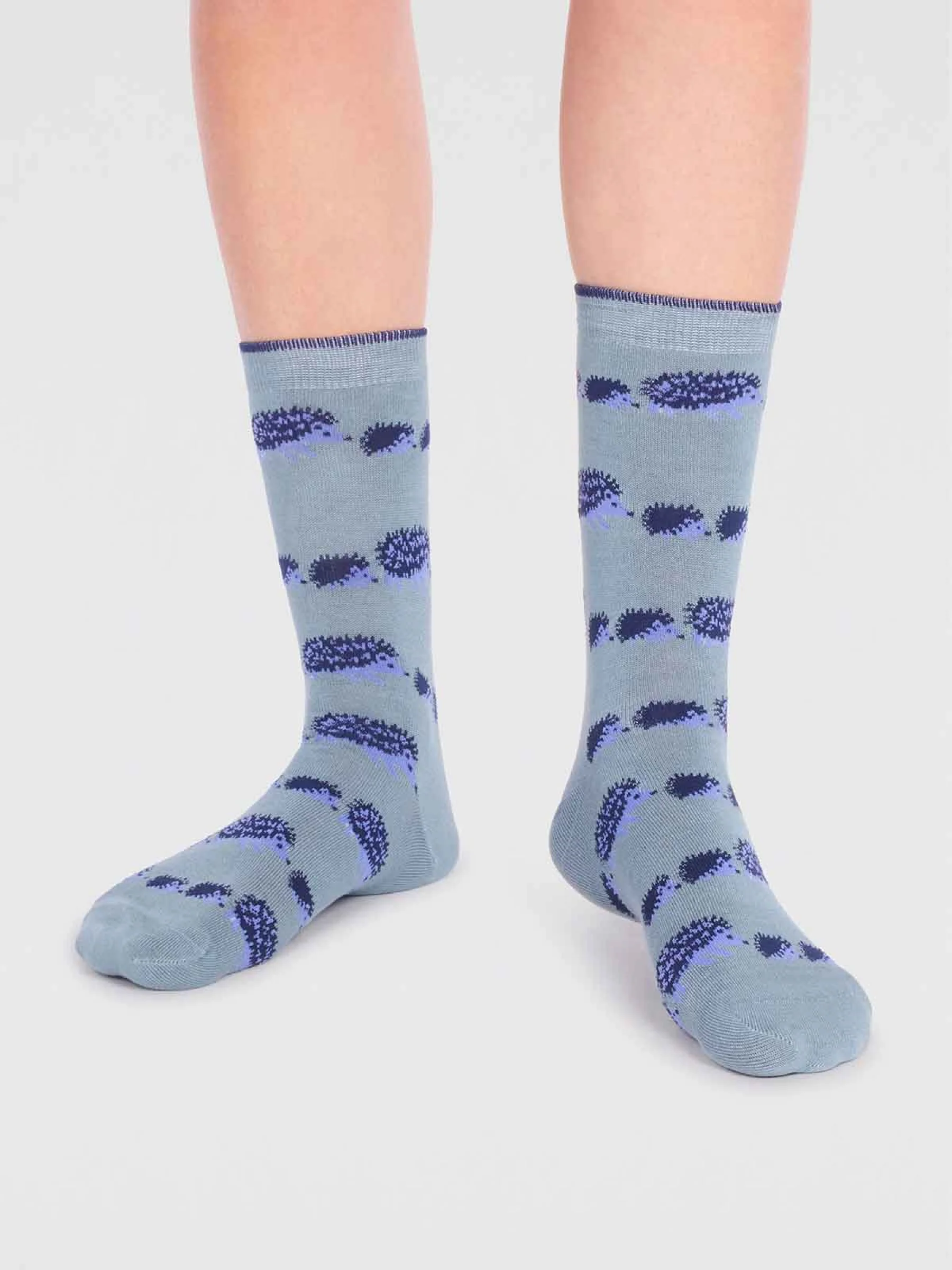 Hadley Bamboo Hedgehog Socks  - Eucalyptus Blue - Flockneti
