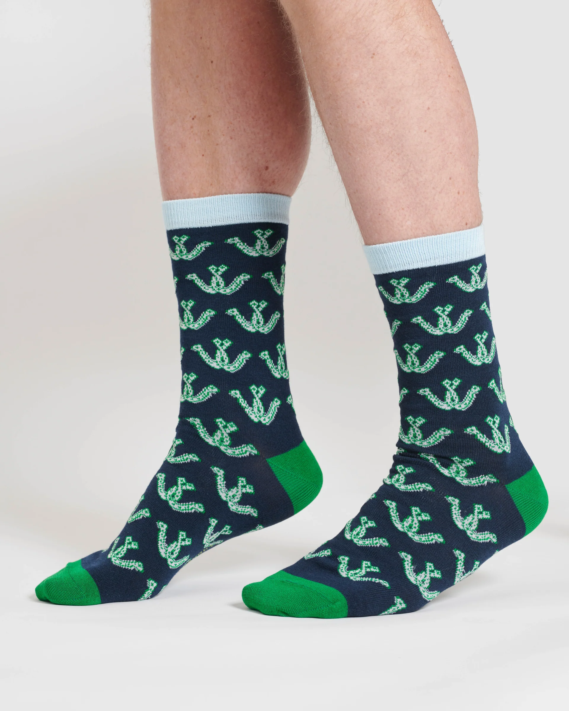 Mens Good Luck Bamboo 3 Pack of Socks - Green/Navy/Grey - Flockneti
