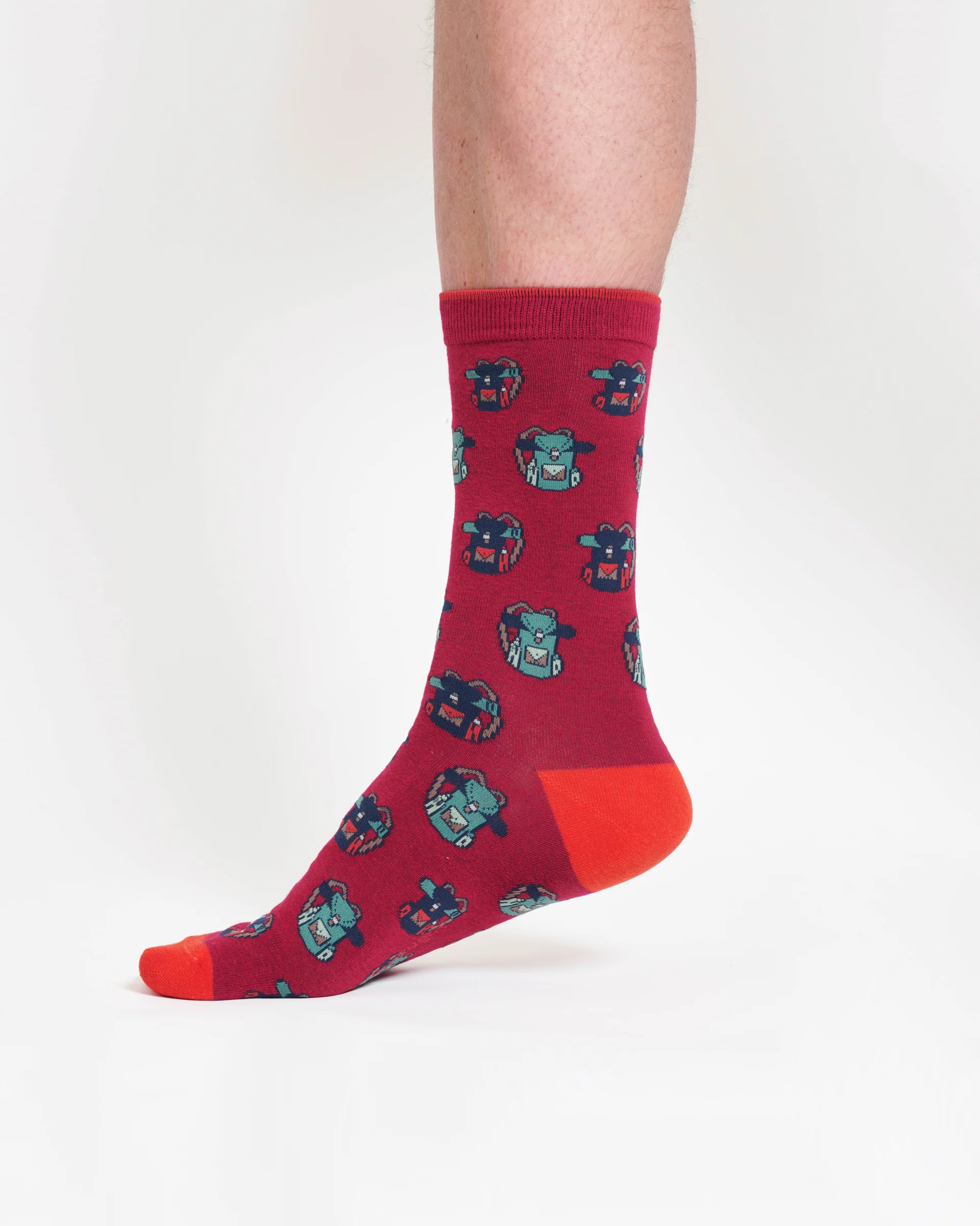 The Explorer Bamboo Gift Box of 4 Socks - Blue/Navy/Burgundy/Grey - Flockneti