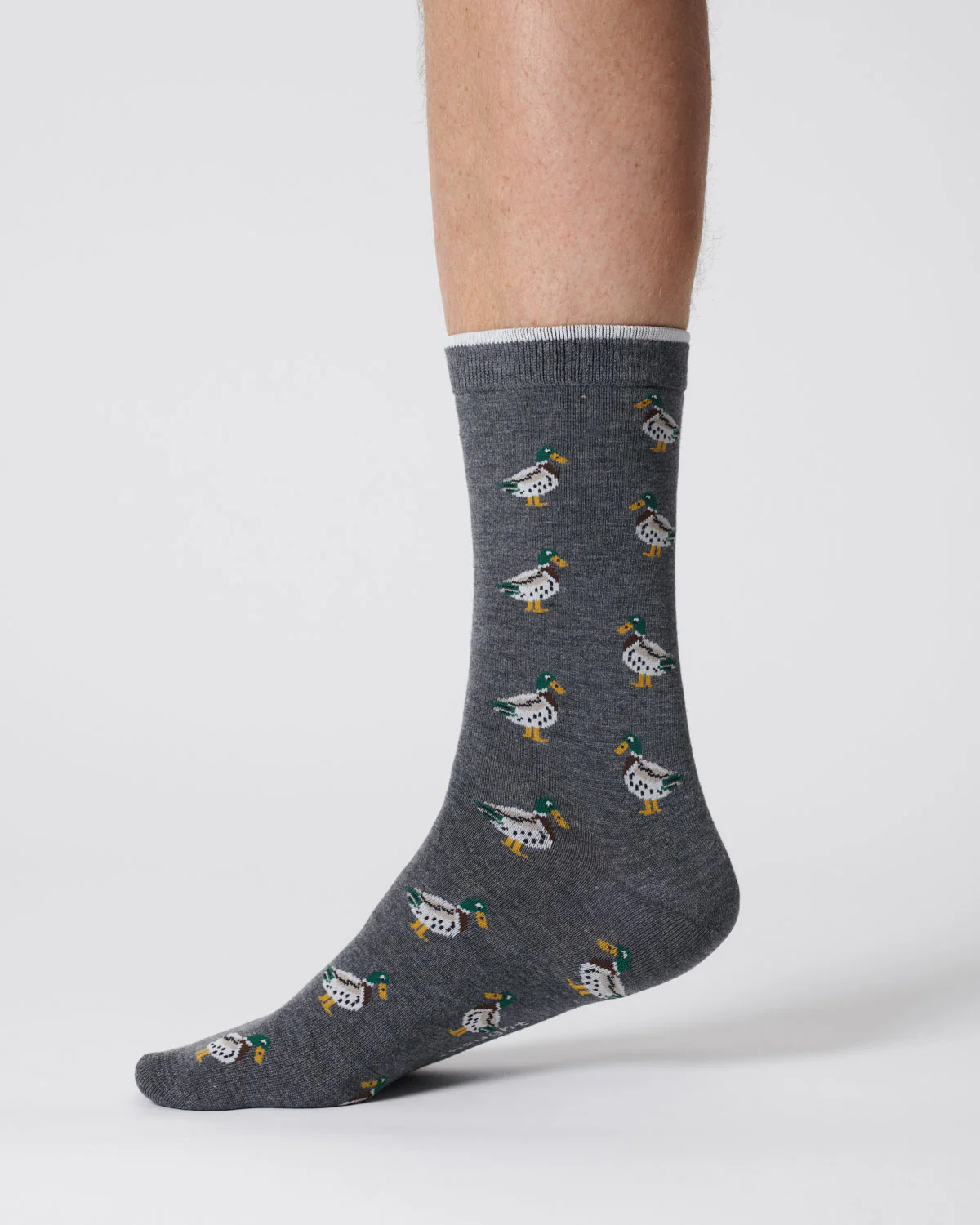 Mens Duck Organic Cotton Socks - Dark Grey Marl - Flockneti