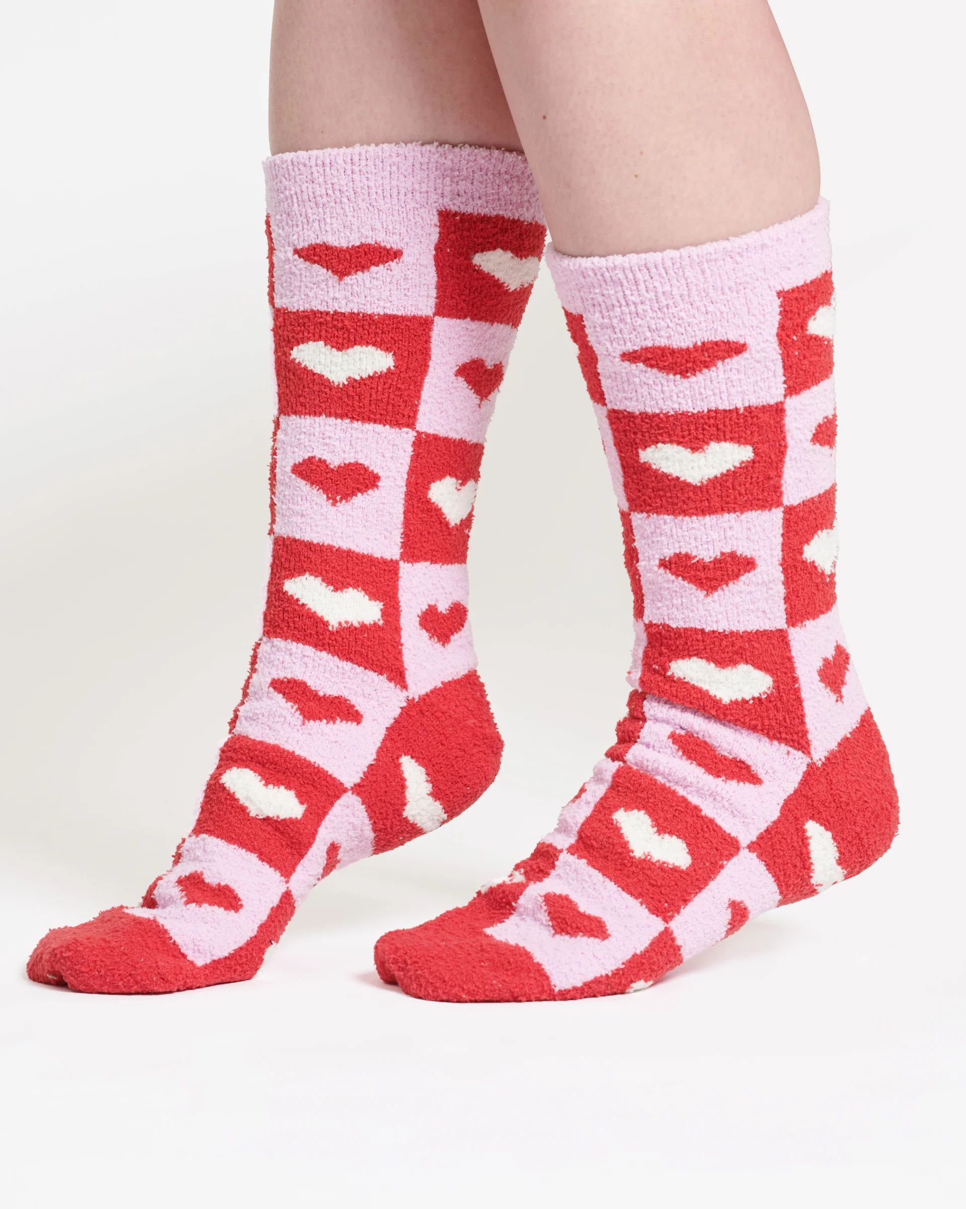 Mono Heart Recycled Polyester Socks - Multi Pink - Flockneti