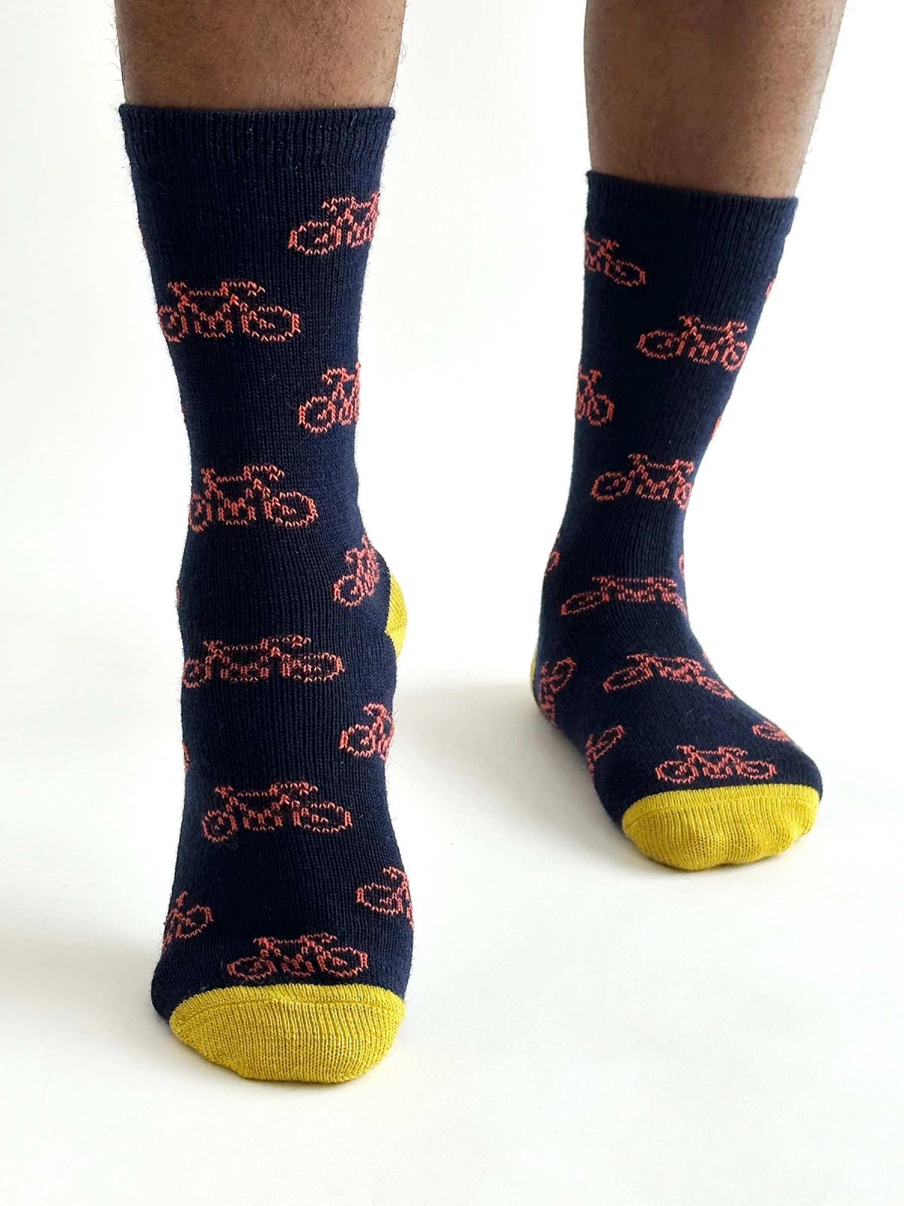 Erskine Bike Wool Socks - Navy - Flockneti