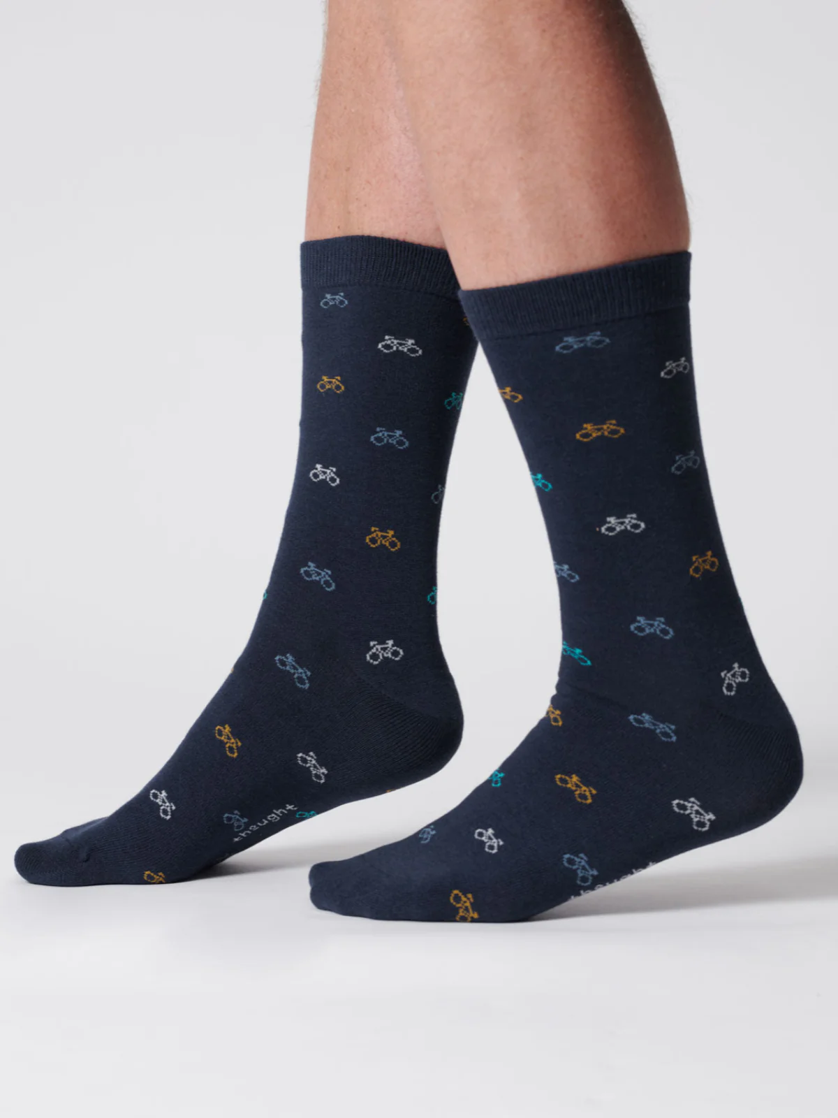 Mens Small Bike Bamboo Socks - Indigo Blue - Flockneti