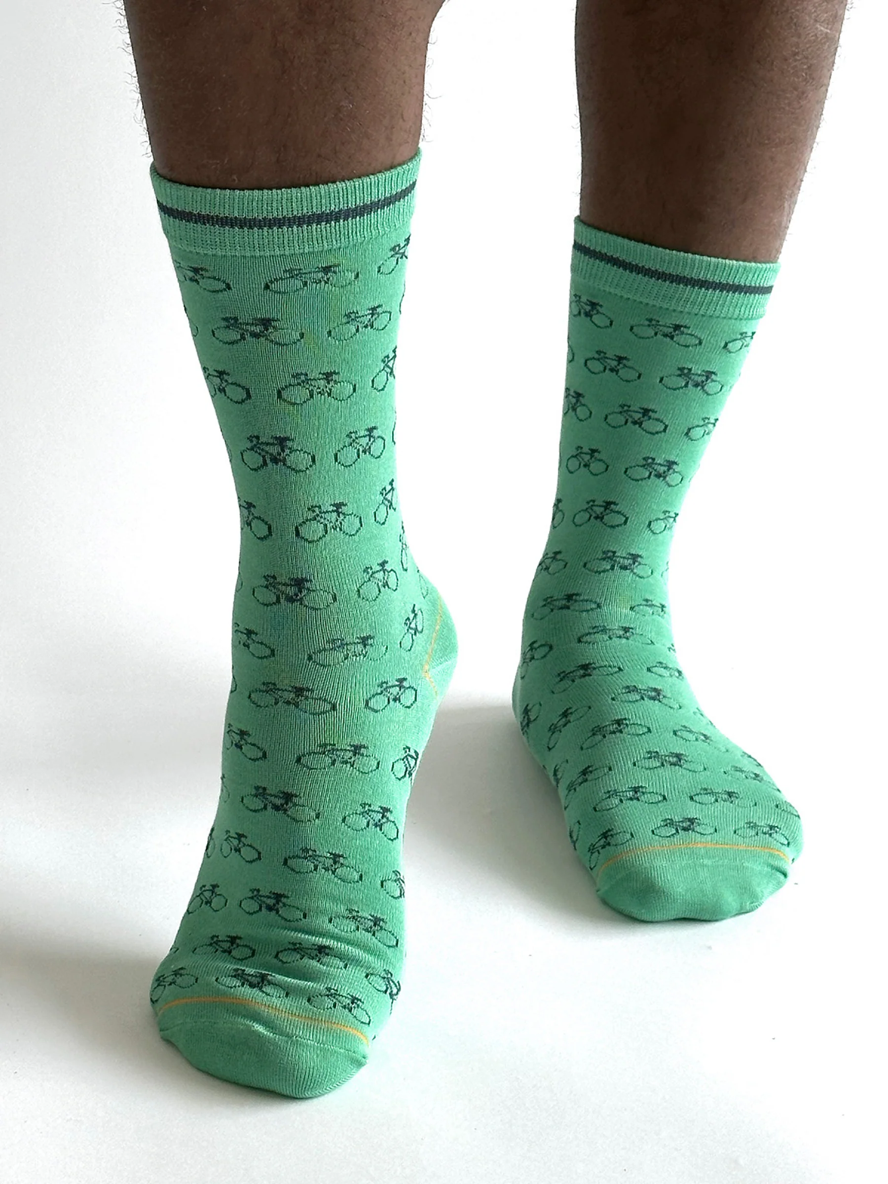 Peyton Bike Bamboo Socks - Bright Green - Flockneti