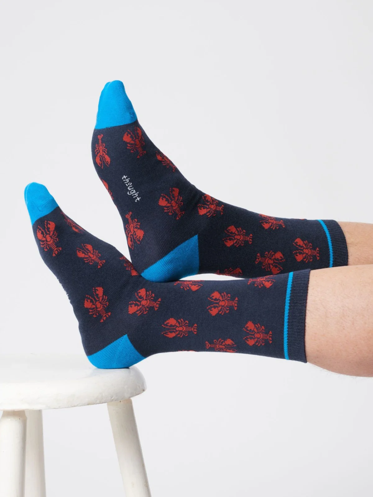 Mens Lobster Bamboo Socks - Indigo Blue - Flockneti